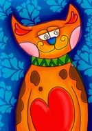 Cute Cat as a drawing