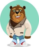 painted brown bear in costume