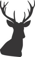 black silhouette of a deer head