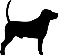 Silhouette of dog as a clipart