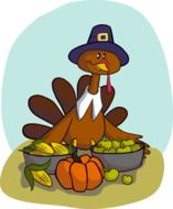 Colorful drawing of the turkey clipart