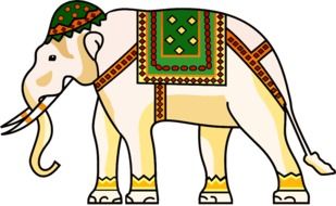 graphic image of an elephant in jewelry
