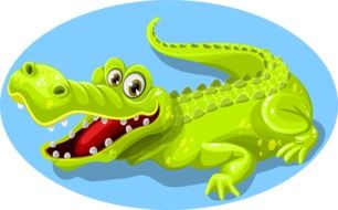 Green Crocodile drawing