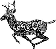 Deer silhouette with Black and white pattern