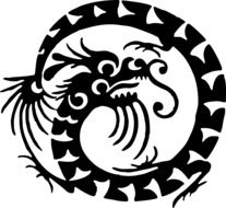 Circular Dragon cartoon drawing