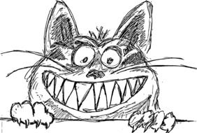 funny Cat with Claws sketch