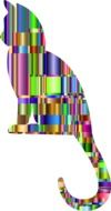 colorful geometric silhouette of a cat