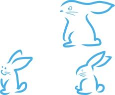 Blue Easter bunnies