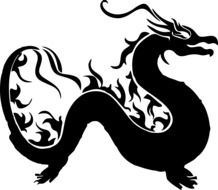 clipart of black dragon on a white background
