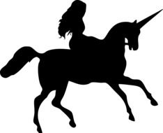 woman riding on the unicorn