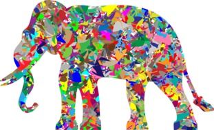 Colorful elephant clipart