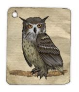 watercolor painting in the shape of an owl