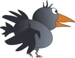 Grey crow bird clipart