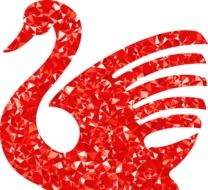 drawing of a red swan