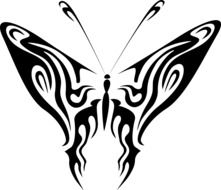 black-and-white silhouette of a butterfly