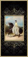 Equestrian Woman, Victorian painting in gilded frame