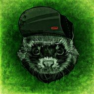 Abstract Animal head in cap, illustration