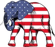 American flag in shape of elephant