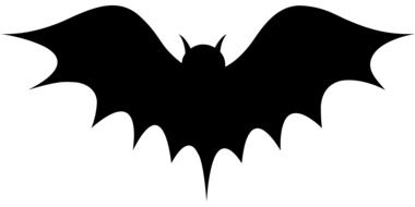 black silhouette of a bat