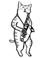 a saxophone cat drawing