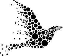 graphic image of the silhouette of a bird in flight