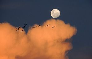 Moon Sky Clouds