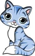 Blue cartoon kitty