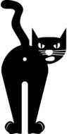 rear view of black cat, Silhouette