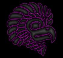 drawing of an eagle on the black background