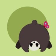 playful Bear panda with Flowers