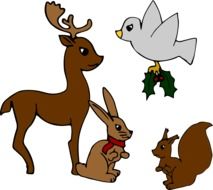 Christmas Animals cartoon drawing