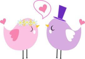 drawing of a pair of birds in love