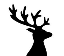 deer with horns silhouette drawing