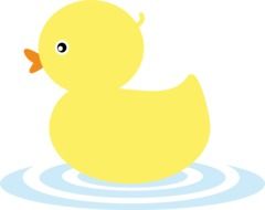 Duck in water clipart