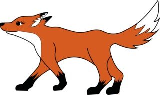 Colorful drawing of the fox clipart