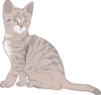 line art of a kitten