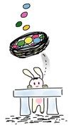 Drawing of Easter Bunny and eggs