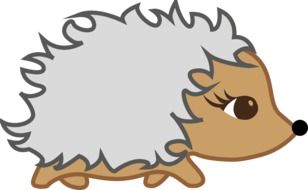 graphic image of a hedgehog with gray spines