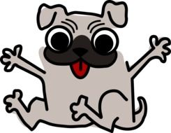 drawing of a funny dog on a white background