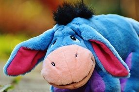 stuffed blue donkey