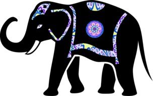 painted black decorative elephant