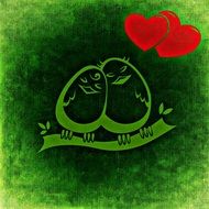 drawing of a bird couple