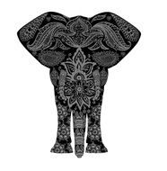 pattern on the painted elephant