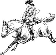 galloping horse with a rider drawing