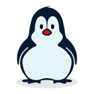 drawing of a little penguin on a white background