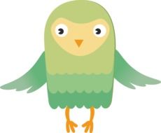 graphic image of green bird