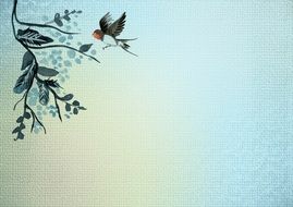 Background with the birds and the bird clipart