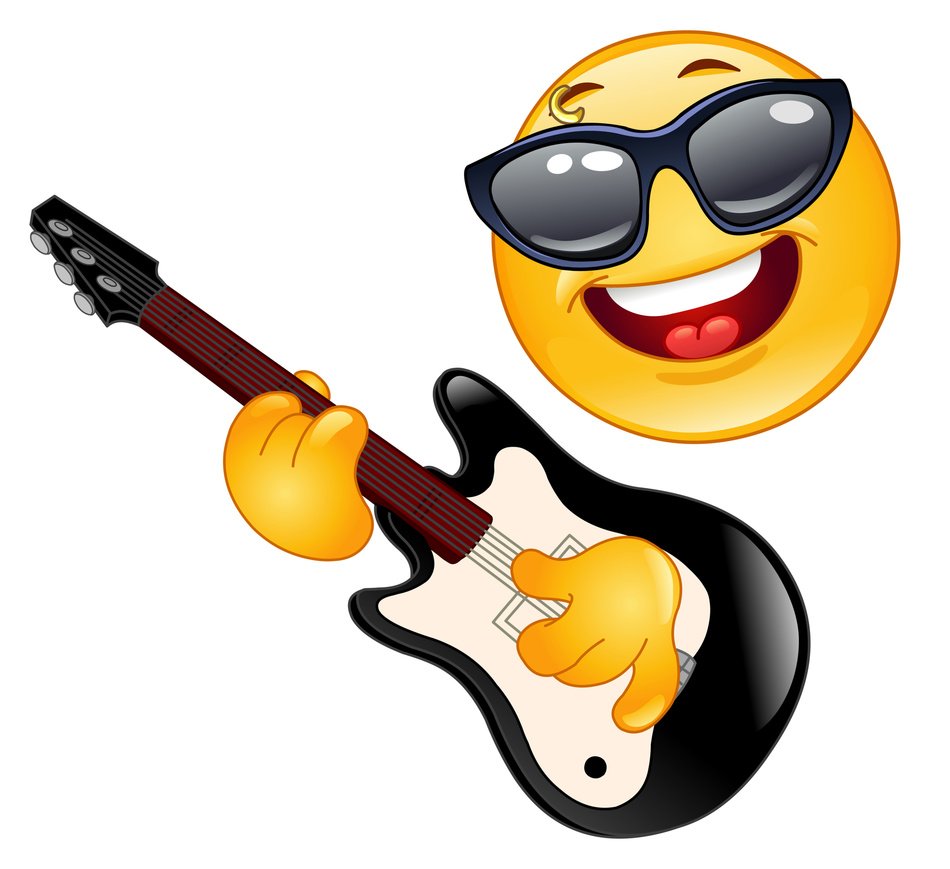 emoji playing guitar