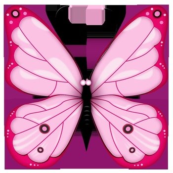 pink butterfly on a red background