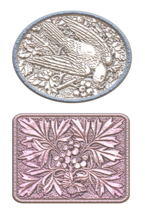brooch with flowers and birds